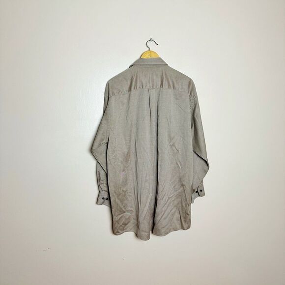 CLEARANCE! Men’s Brown Jos. A. Bank Herringbone Button Down Size XL VGUC - Picture 2 of 6